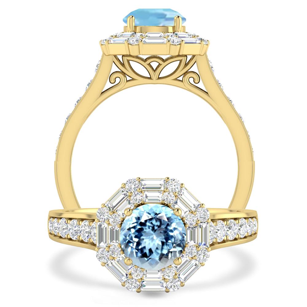 Yellow Gold - Aquamarine