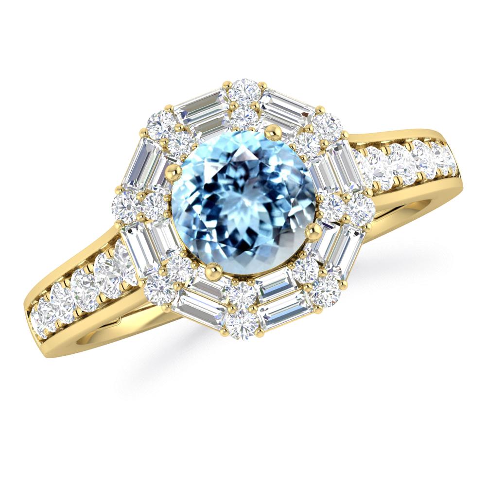 Yellow Gold - Aquamarine