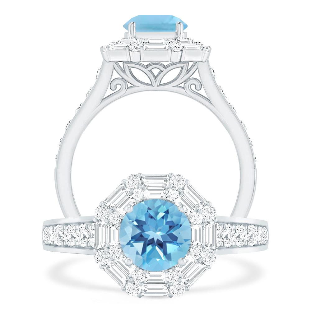 White Gold - Blue Topaz