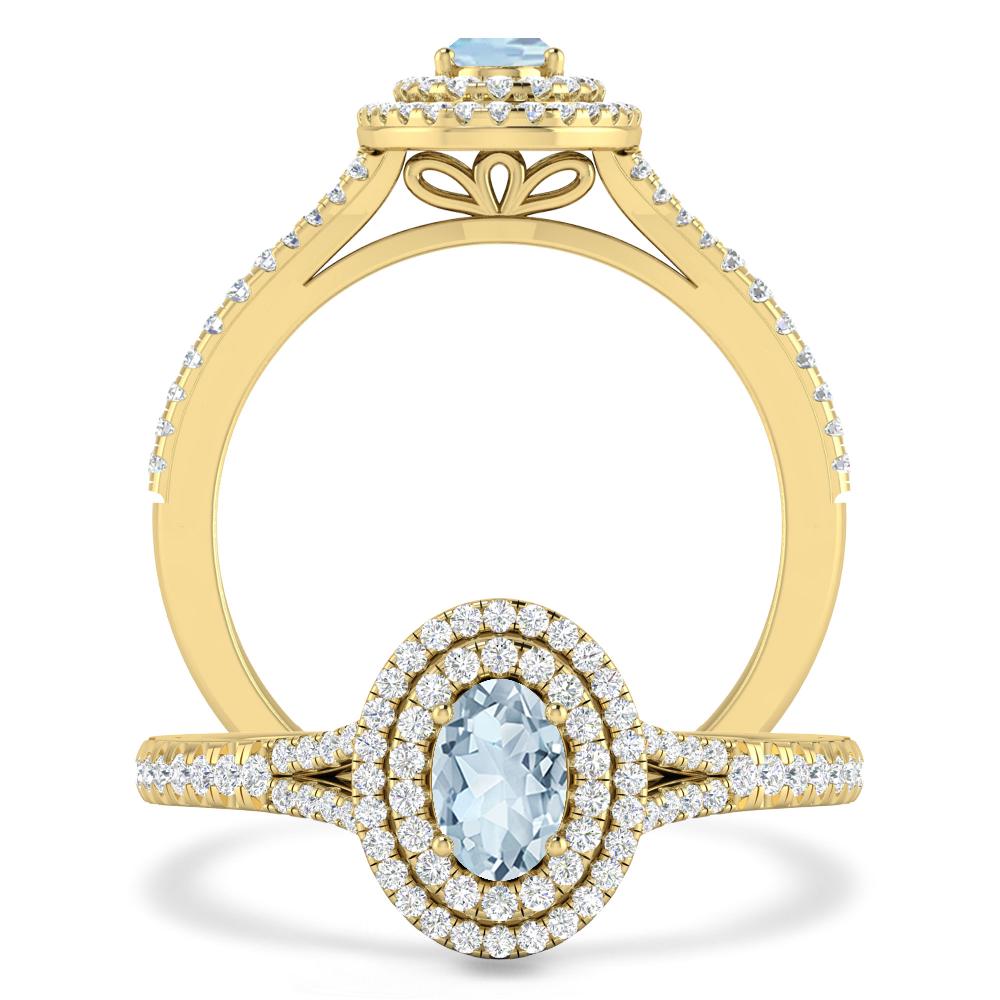 Yellow Gold - Aquamarine