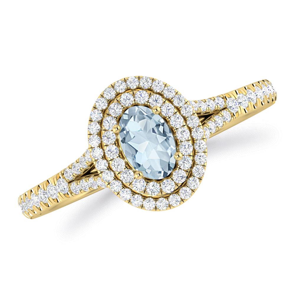 Yellow Gold - Aquamarine