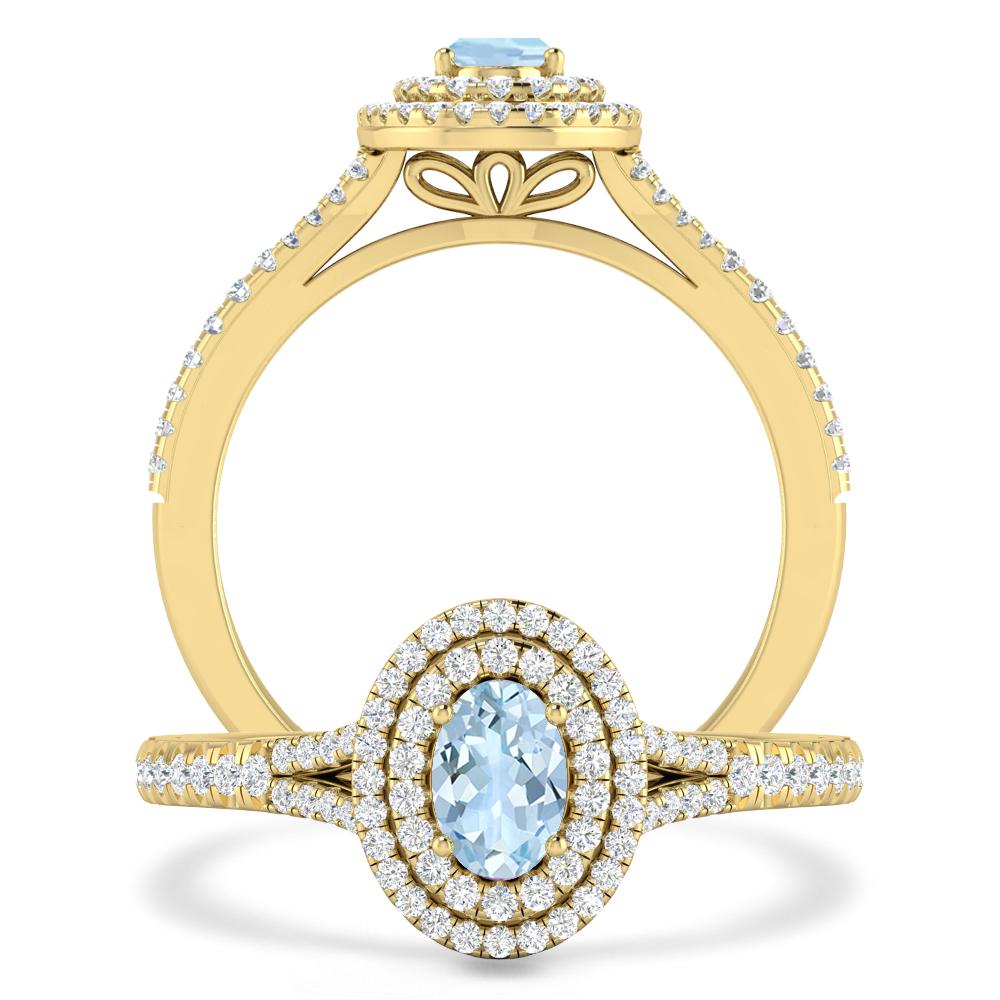 Yellow Gold - Aquamarine