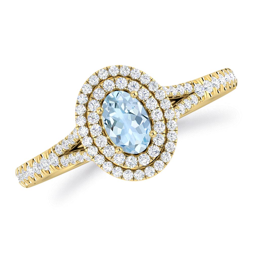 Yellow Gold - Aquamarine