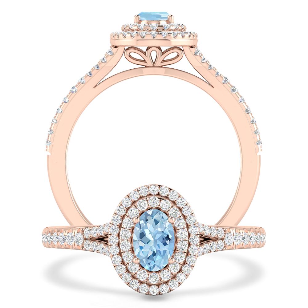 Rose Gold - Aquamarine