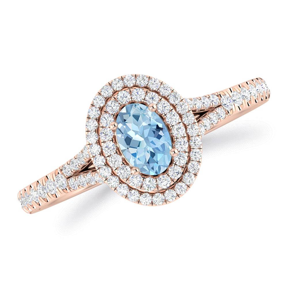 Rose Gold - Aquamarine