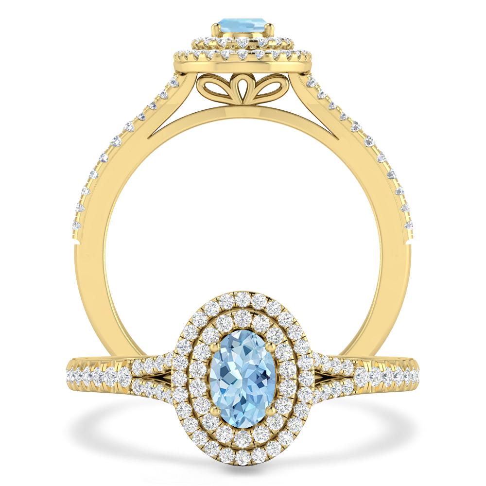 Yellow Gold - Aquamarine