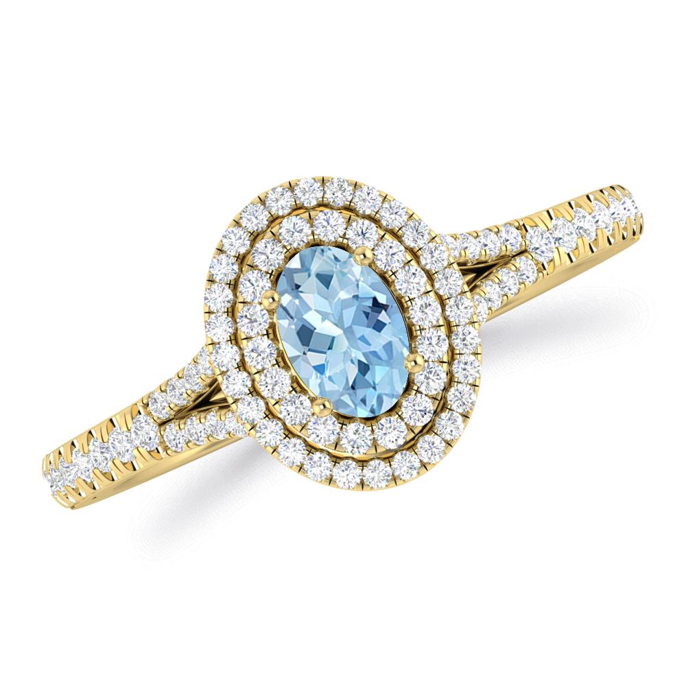 Yellow Gold - Aquamarine