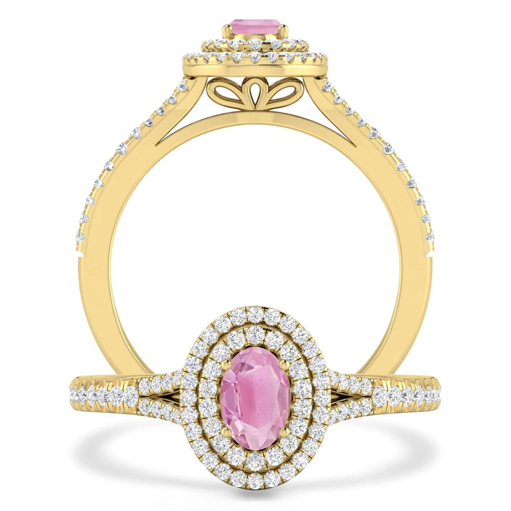 Yellow Gold - Pink Tourmaline