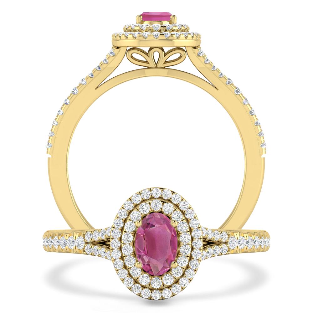 Yellow Gold - Pink Tourmaline