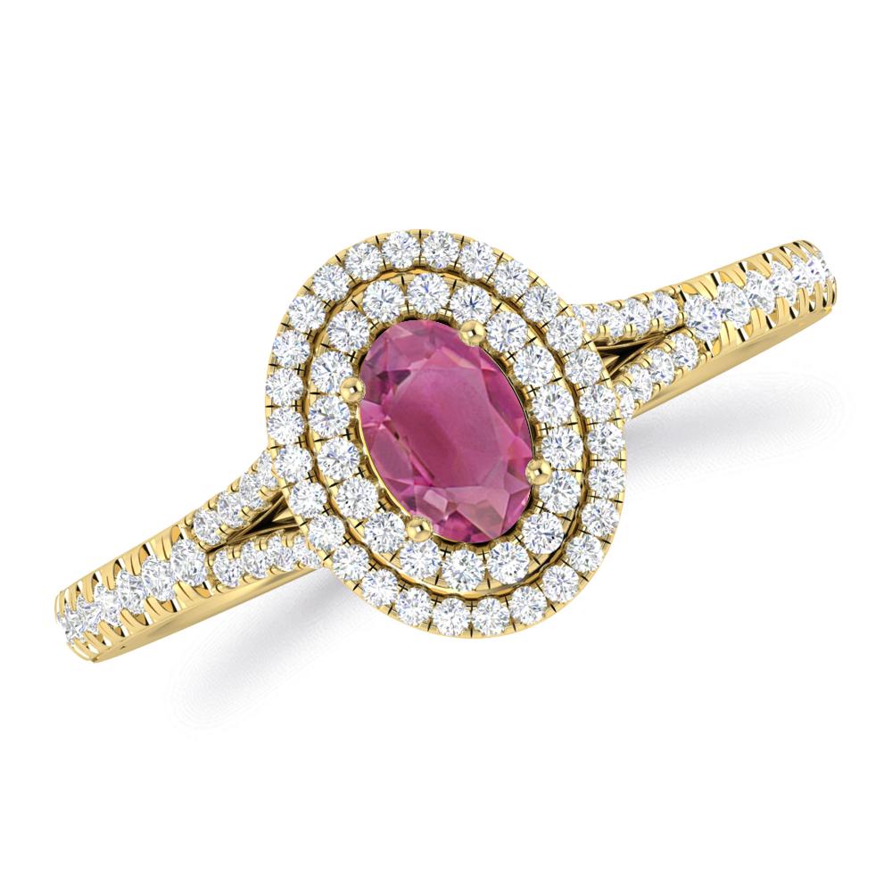 Yellow Gold - Pink Tourmaline