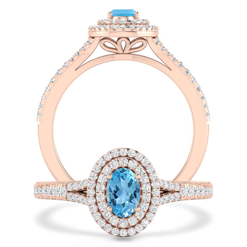 Rose Gold - Blue Topaz