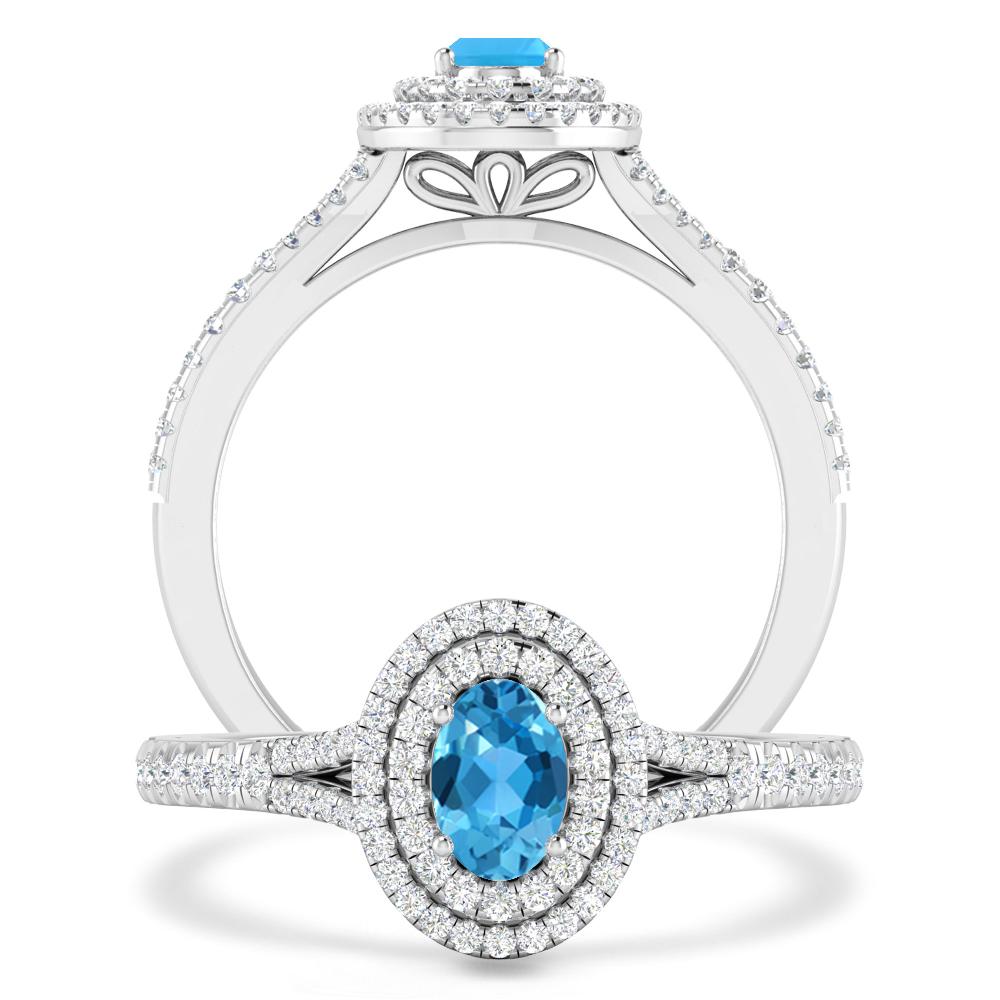 White Gold - Blue Topaz