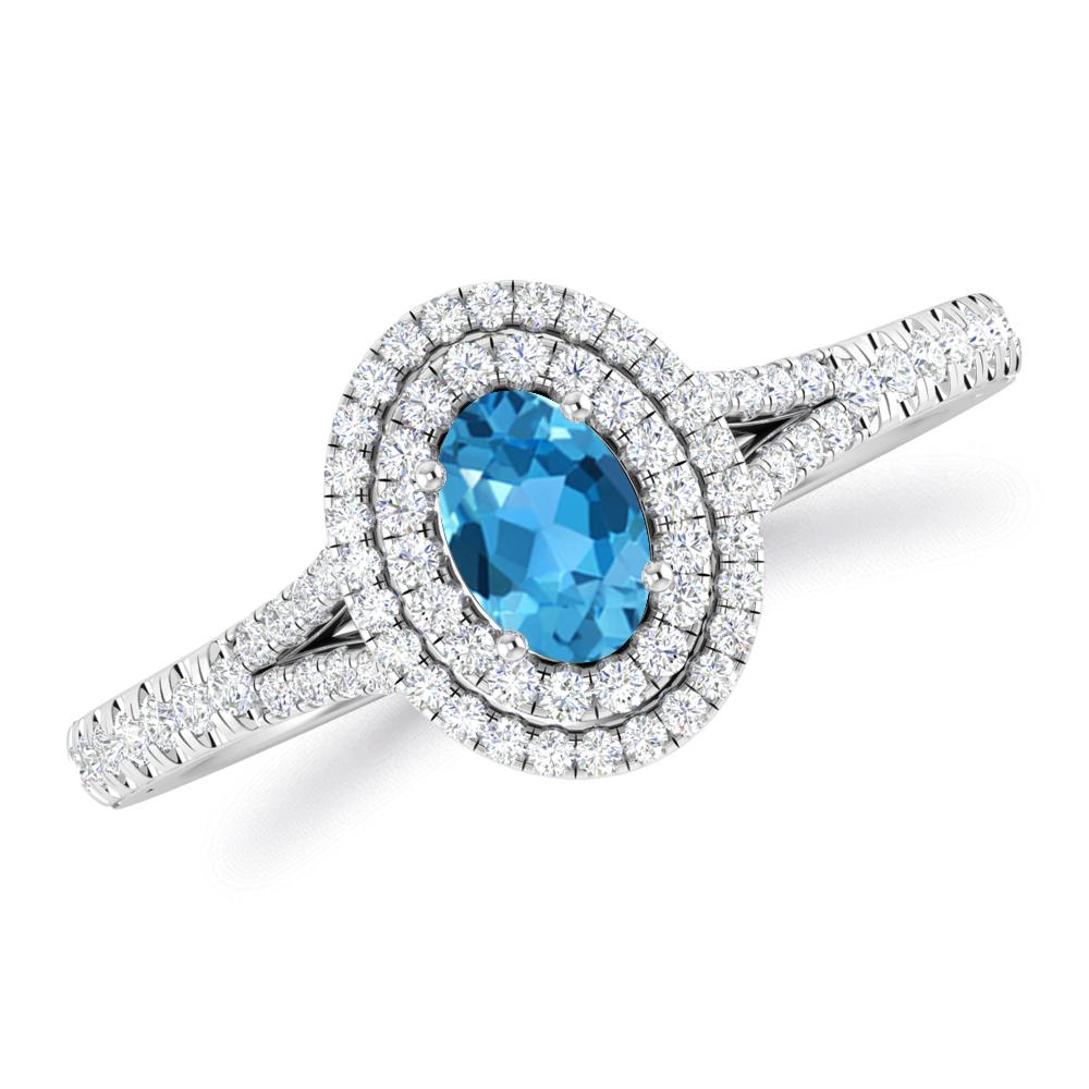 White Gold - Blue Topaz