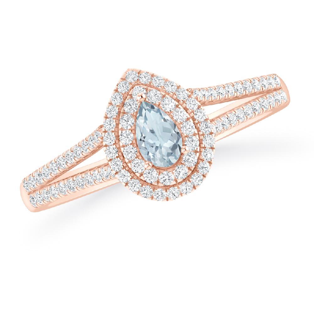 Rose Gold - Aquamarine