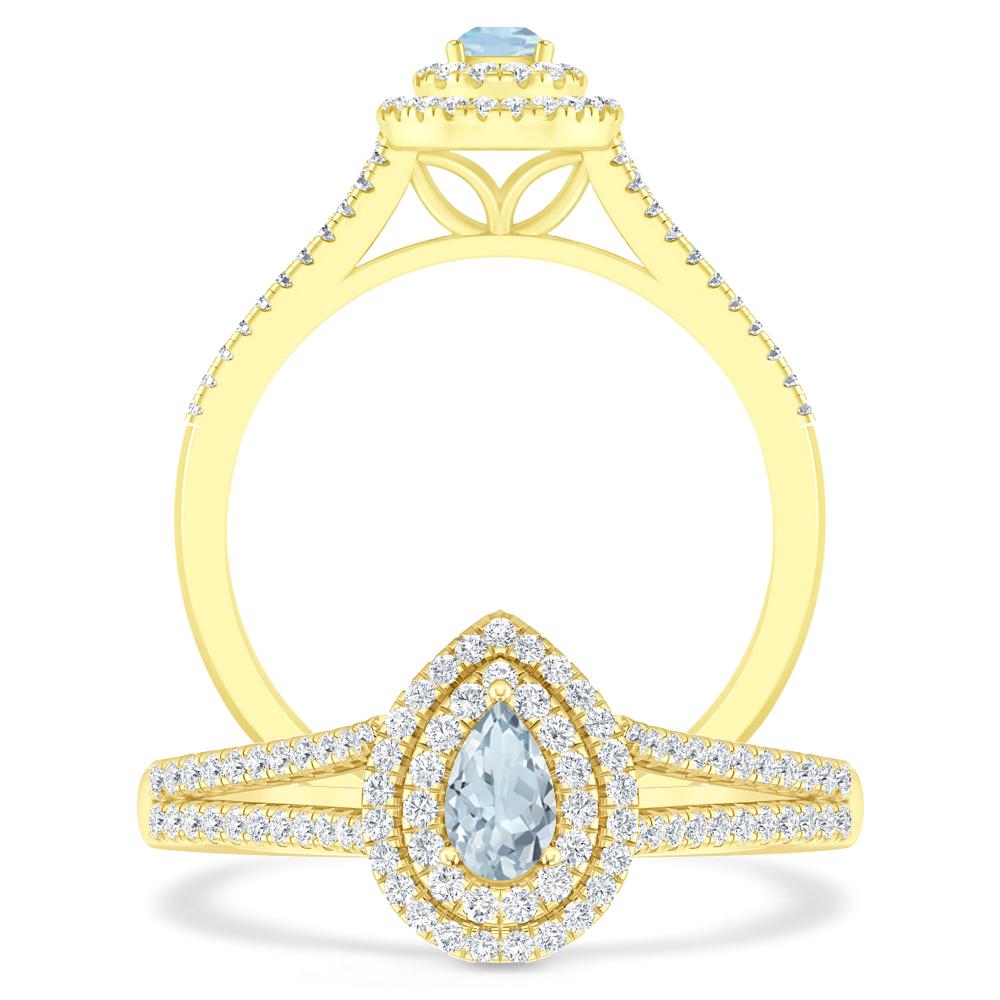 Yellow Gold - Aquamarine