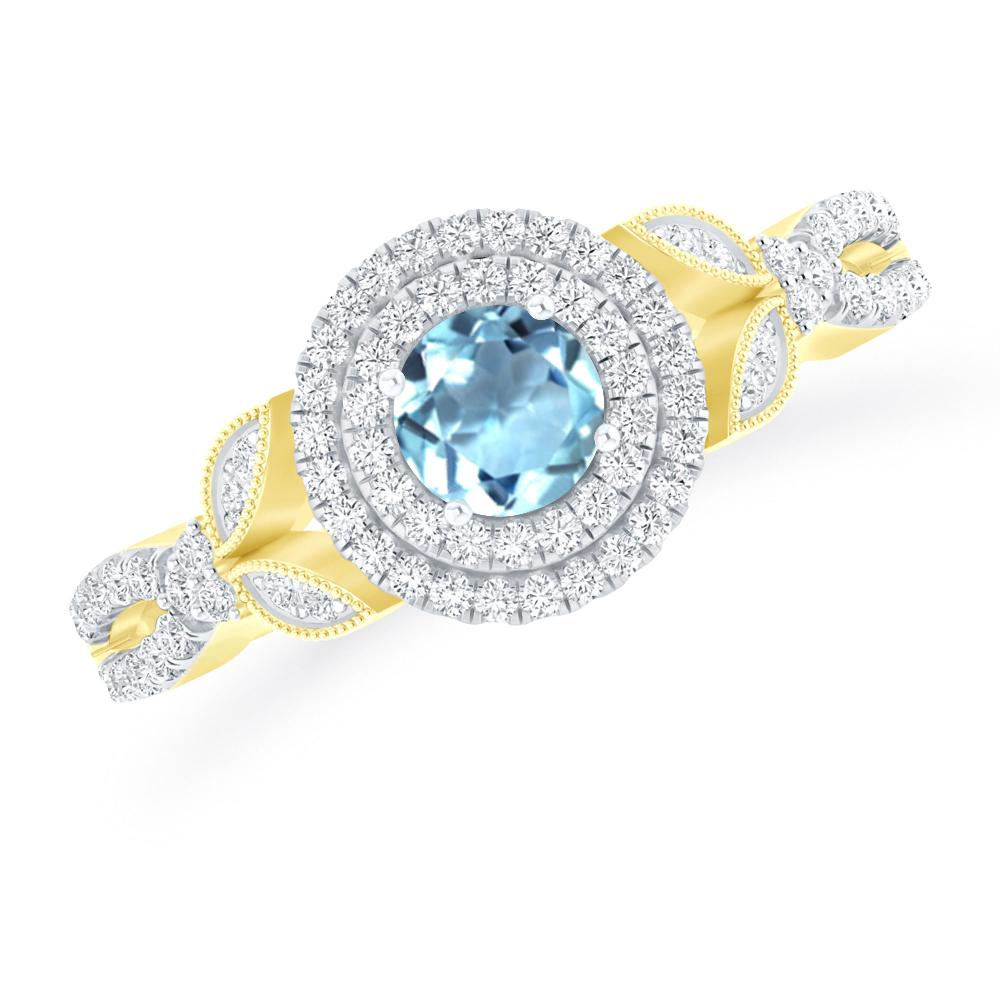 Yellow Gold - Aquamarine