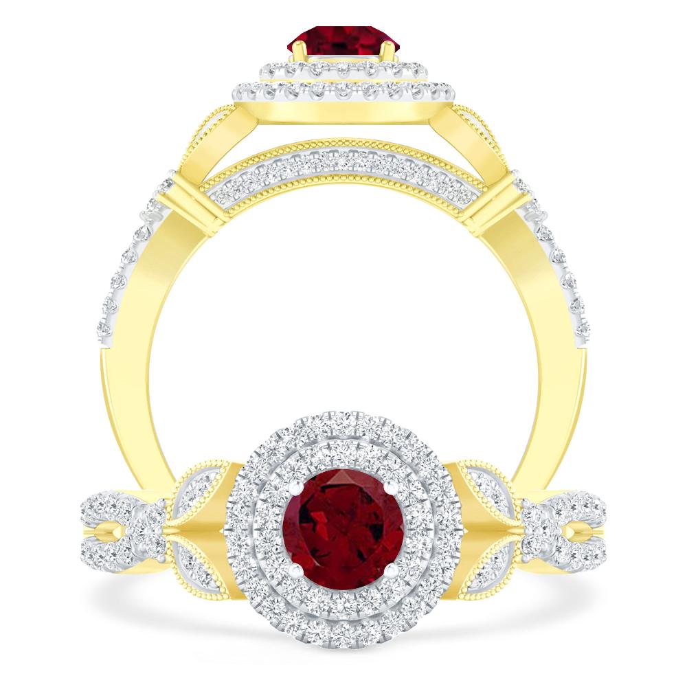 Yellow Gold - Garnet