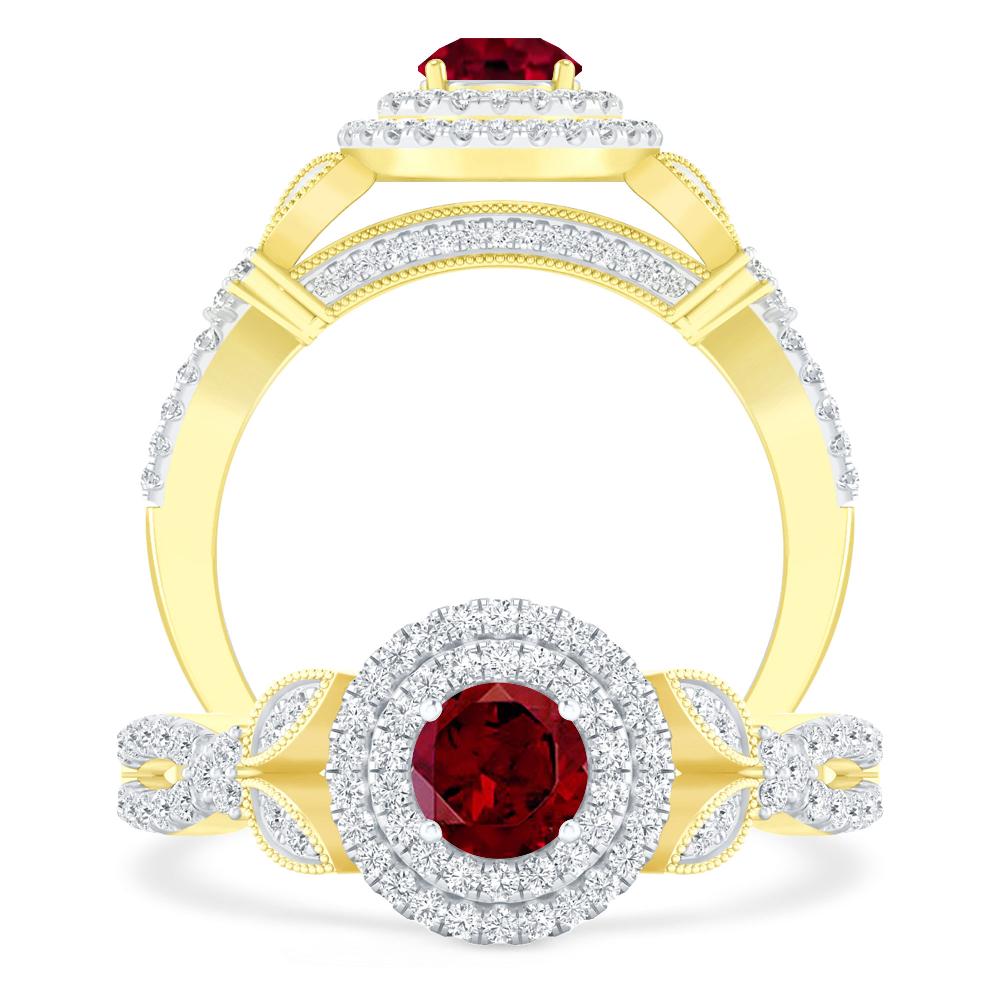 Yellow Gold - Garnet