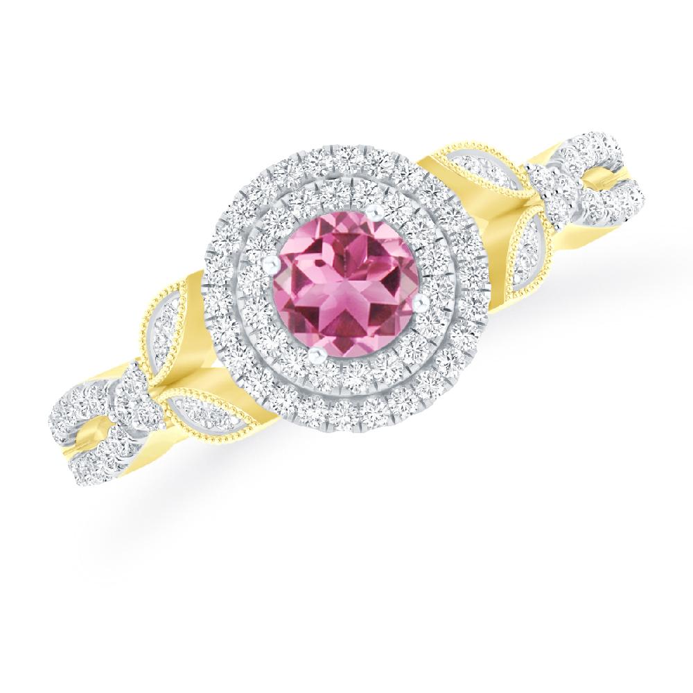 Yellow Gold - Pink Tourmaline