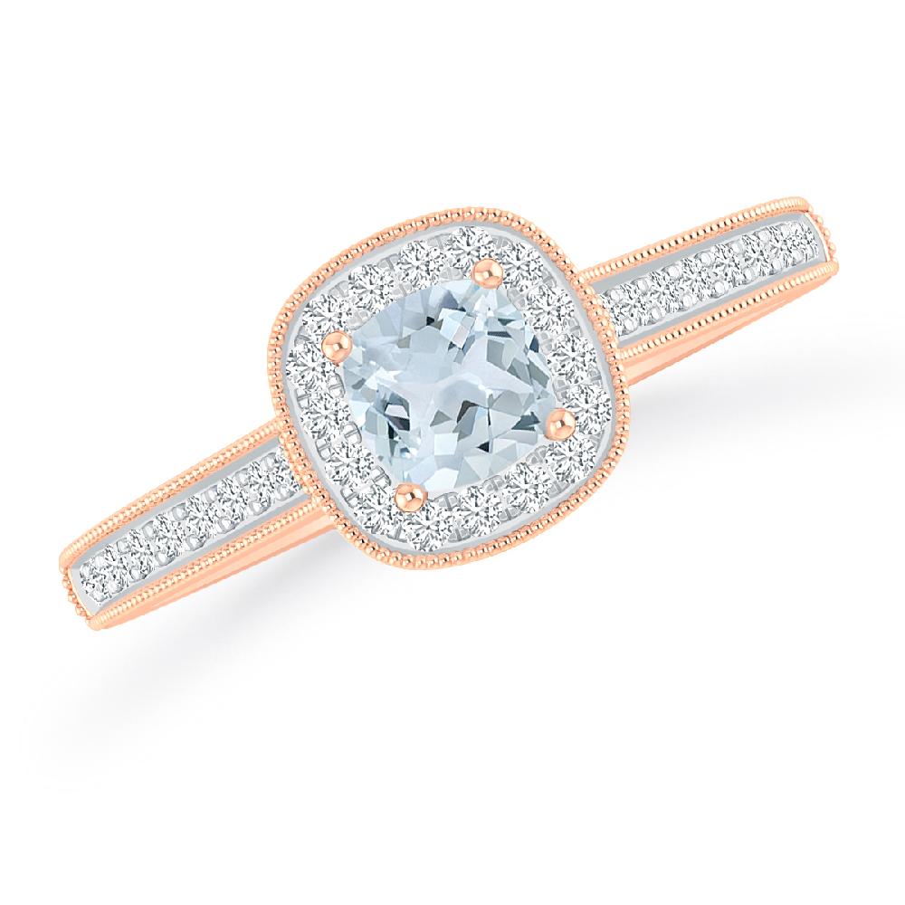 Rose Gold - Aquamarine