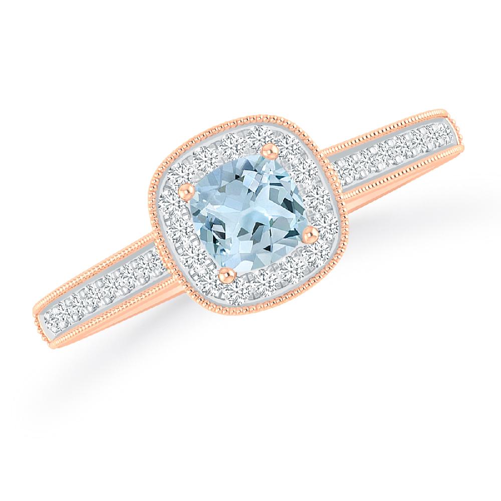 Rose Gold - Aquamarine
