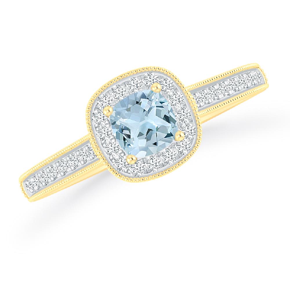 Yellow Gold - Aquamarine