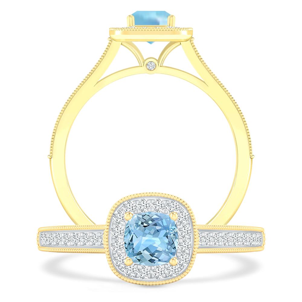 Yellow Gold - Aquamarine