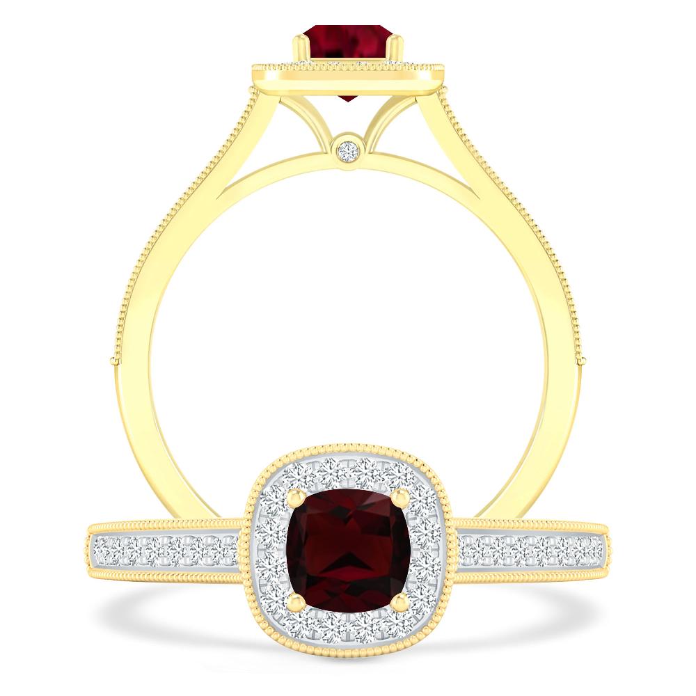 Yellow Gold - Garnet