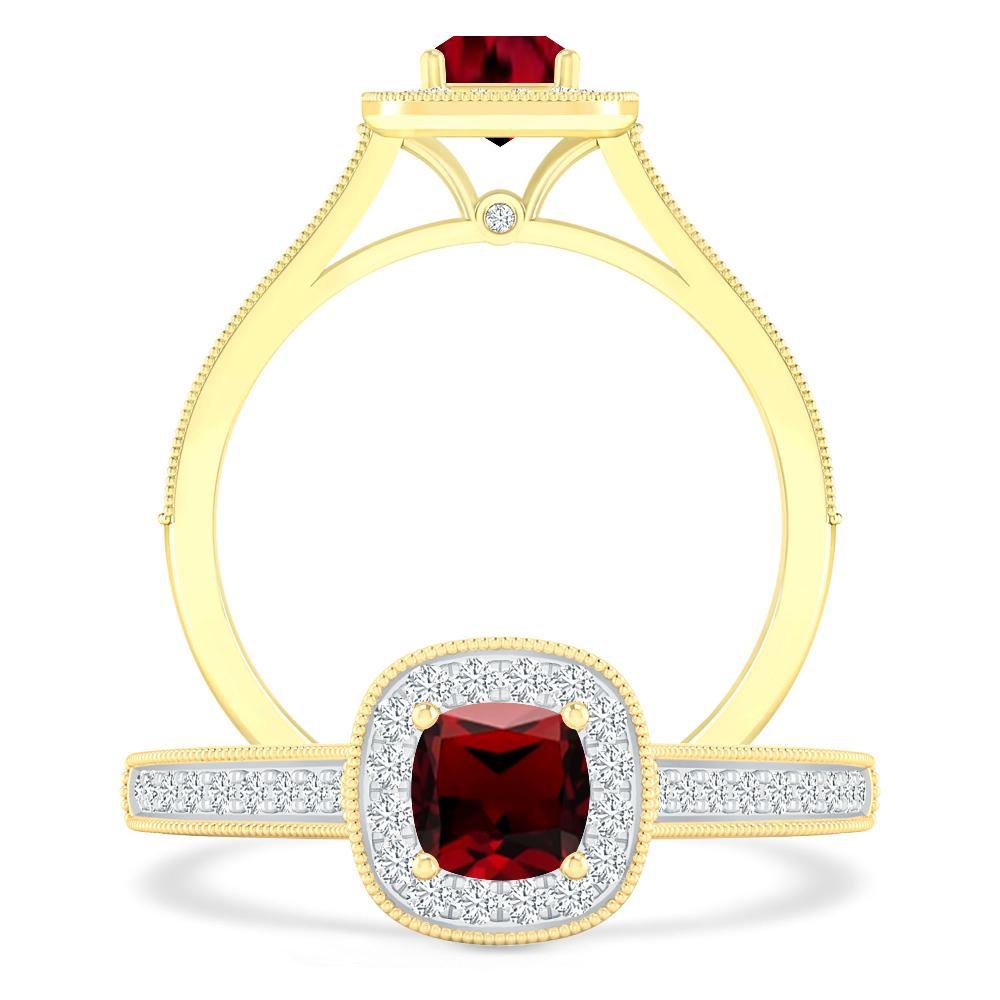 Yellow Gold - Garnet