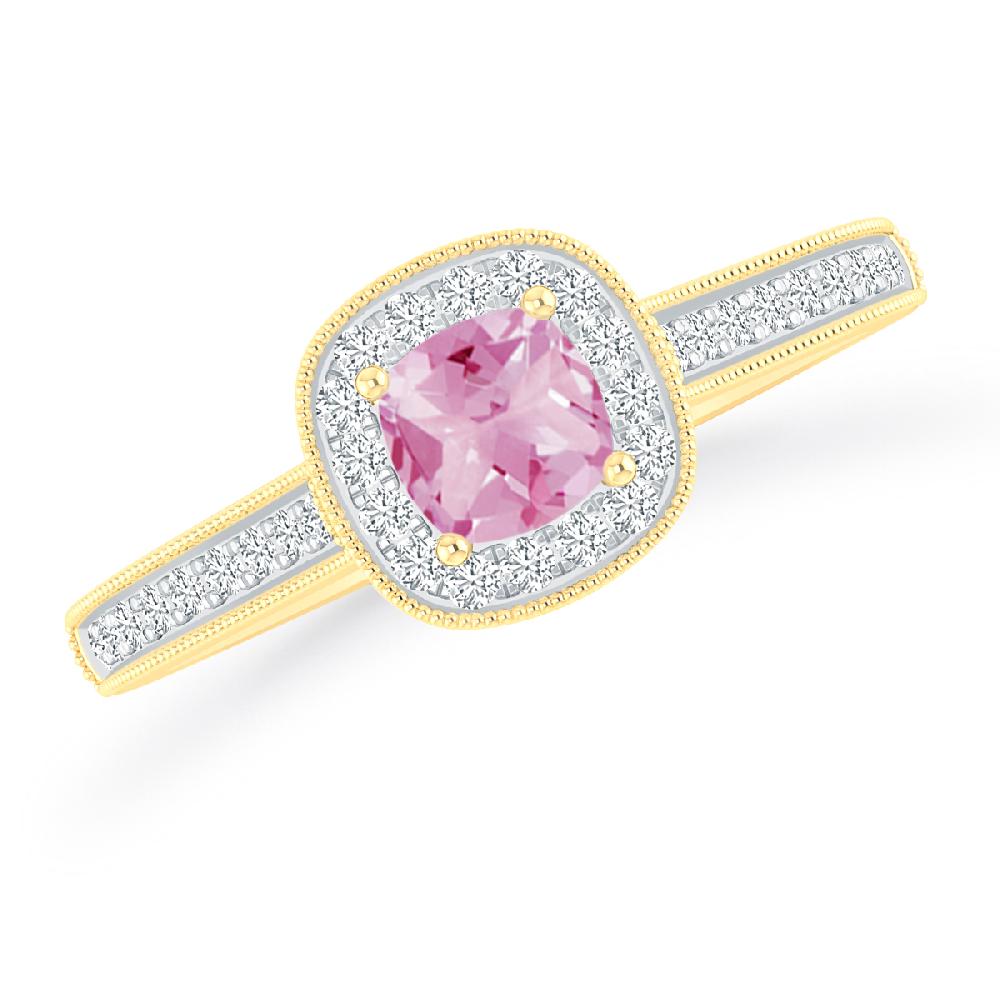 Yellow Gold - Pink Tourmaline