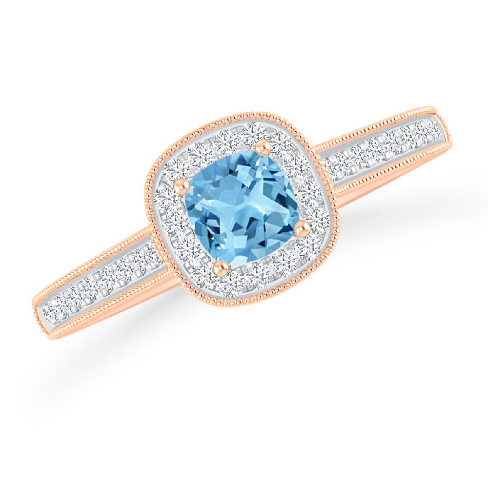 Rose Gold - Blue Topaz