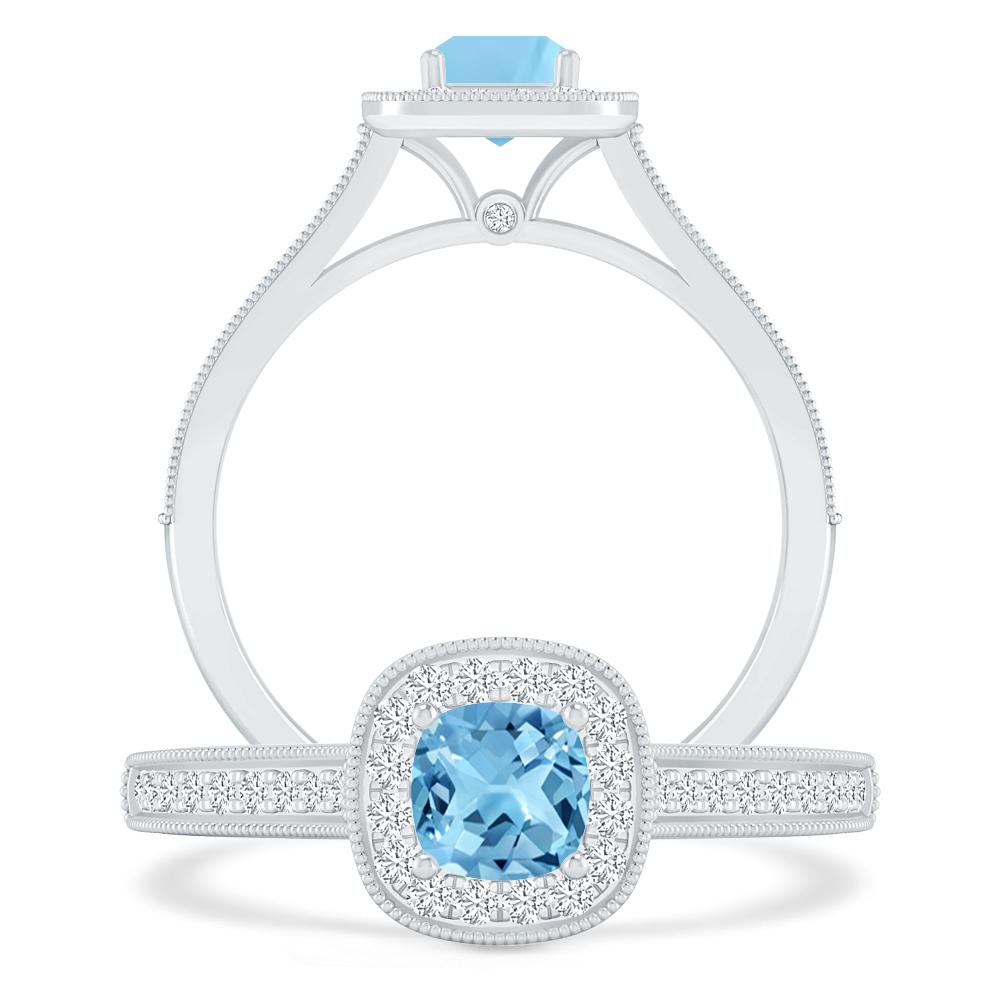White Gold - Blue Topaz