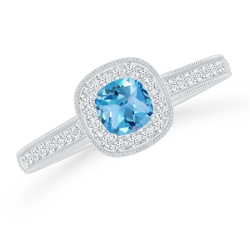 White Gold - Blue Topaz