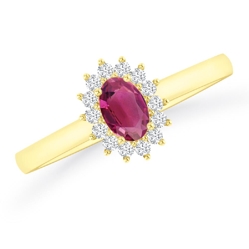 Yellow Gold - Pink Tourmaline