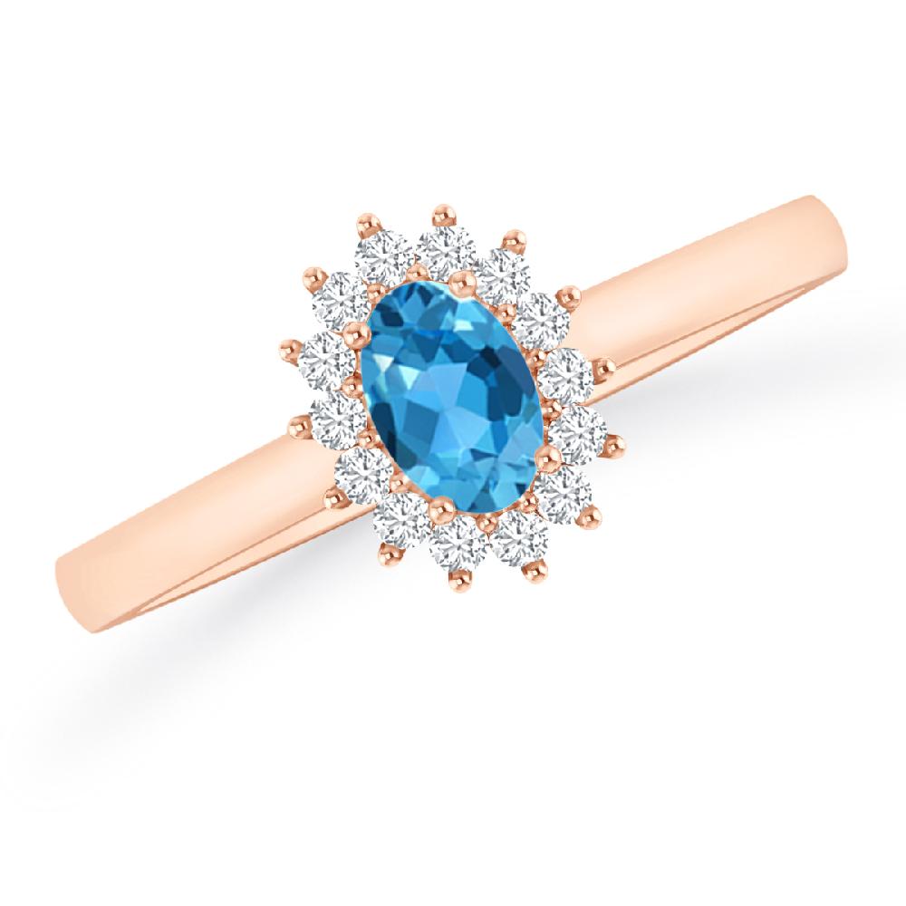 Rose Gold - Blue Topaz