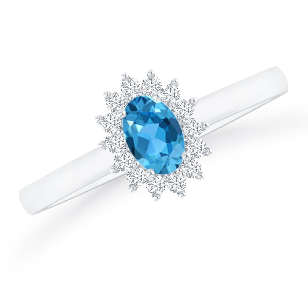 White Gold - Blue Topaz