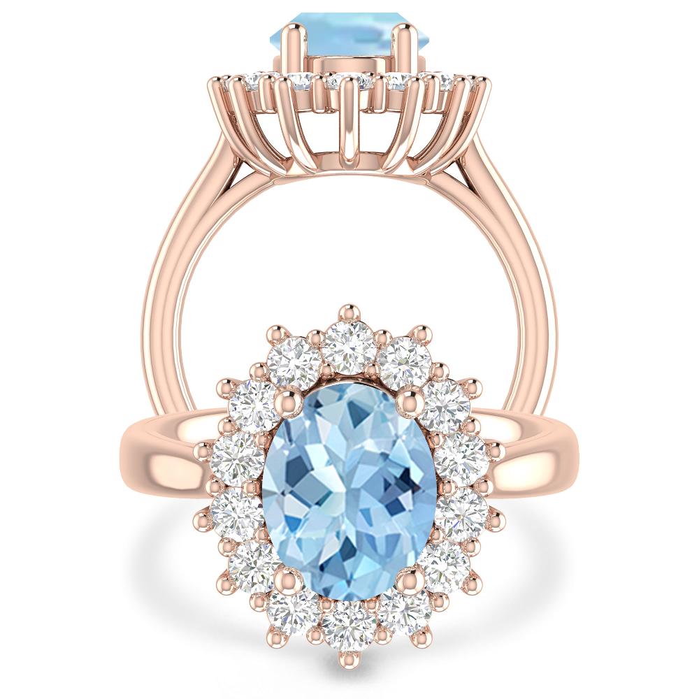 Rose Gold - Aquamarine
