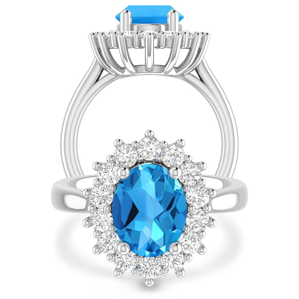 White Gold - Blue Topaz