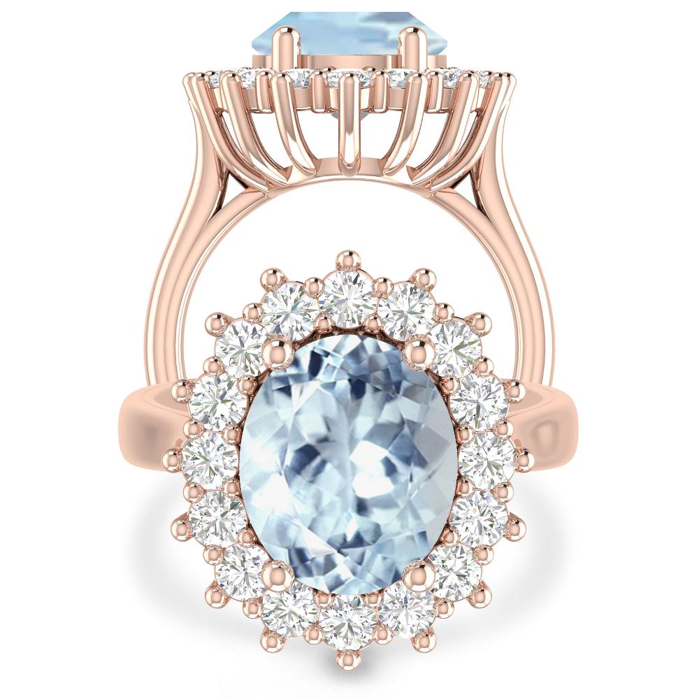 Rose Gold - Aquamarine