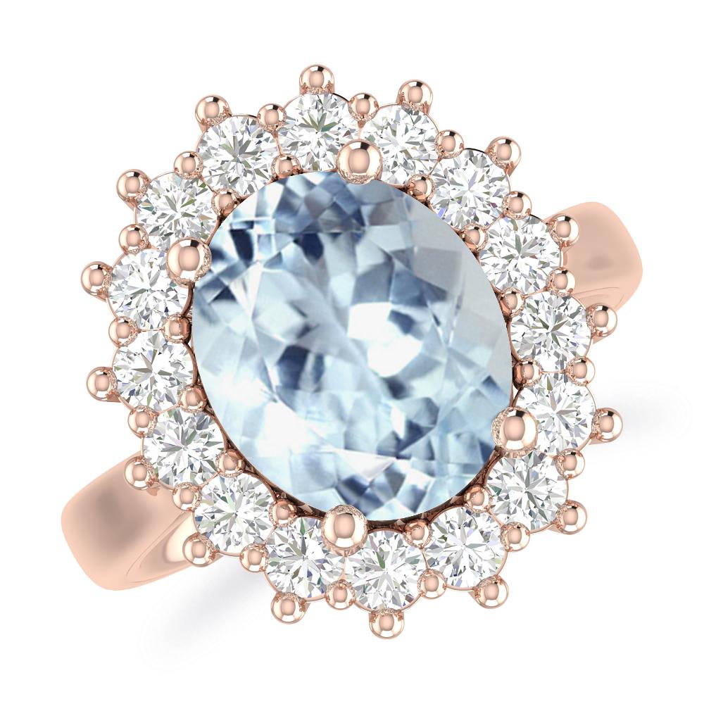 Rose Gold - Aquamarine