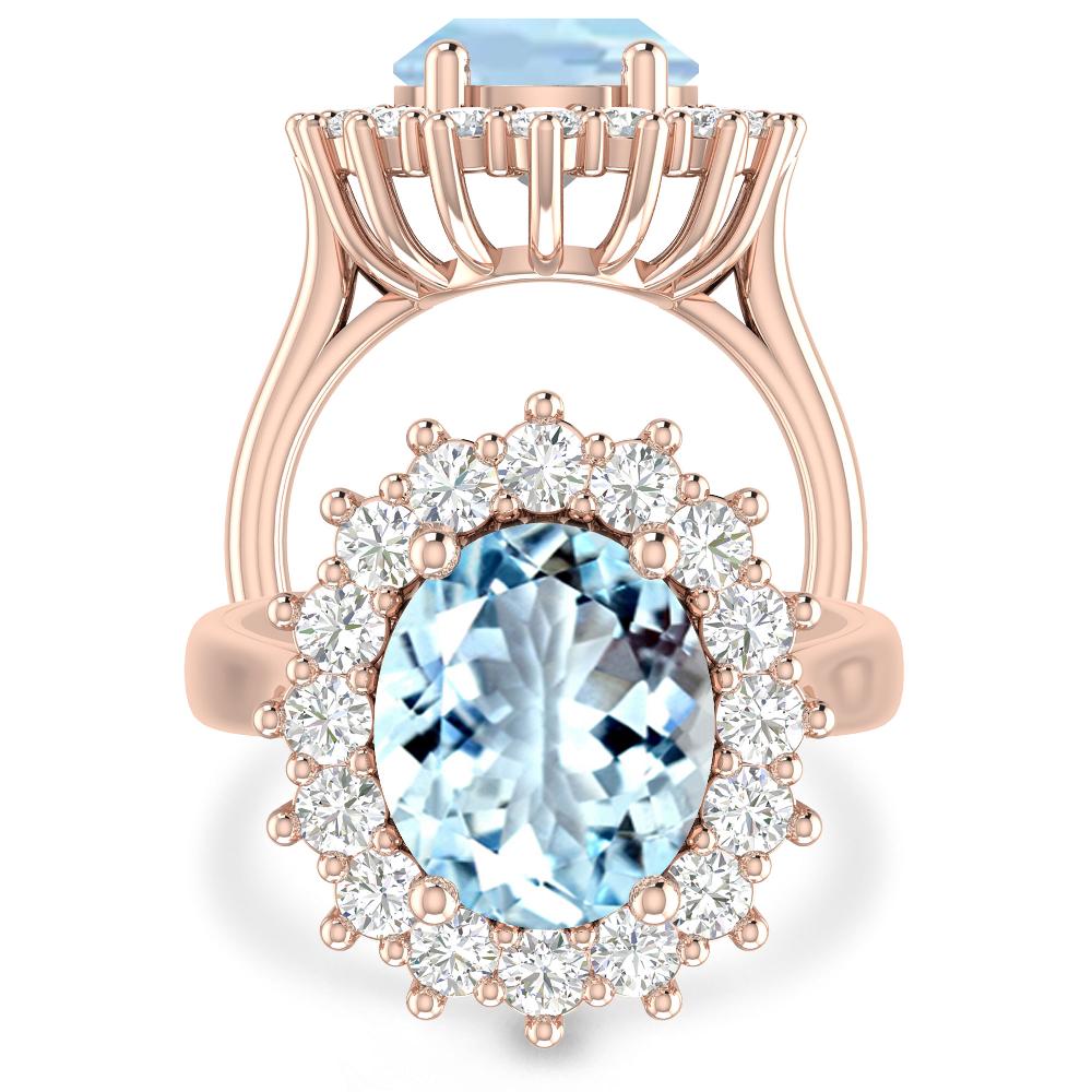 Rose Gold - Aquamarine