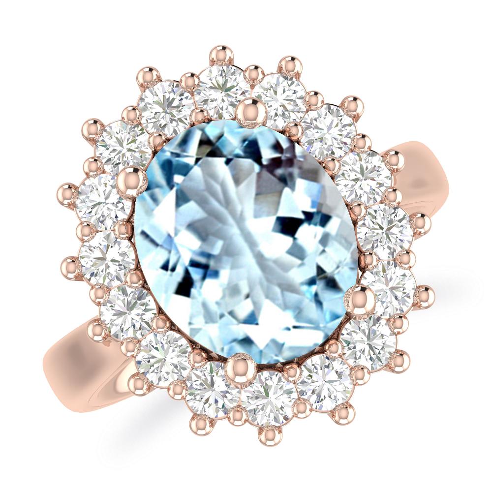 Rose Gold - Aquamarine
