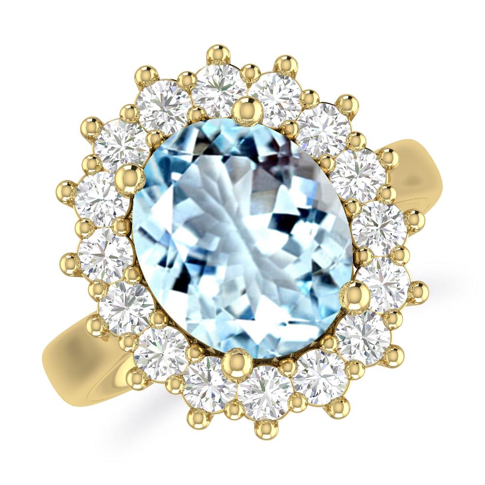 Yellow Gold - Aquamarine