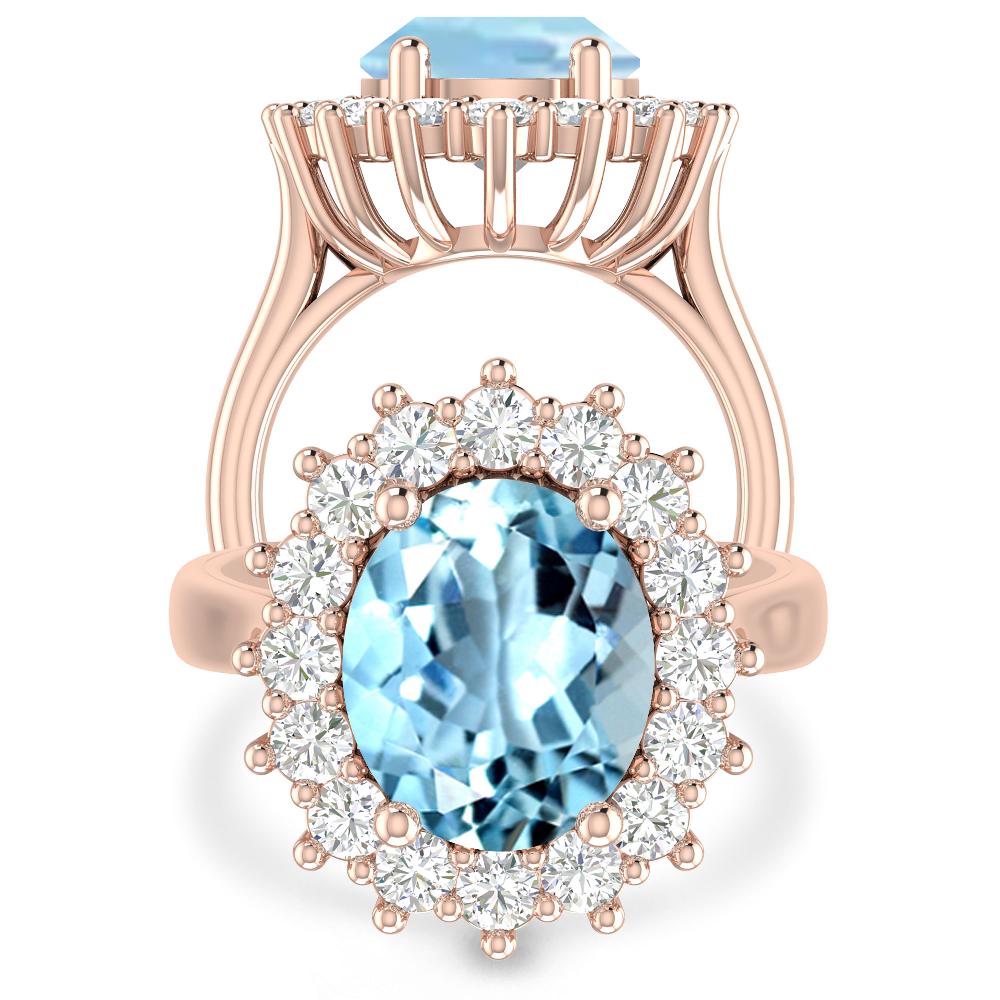 Rose Gold - Aquamarine