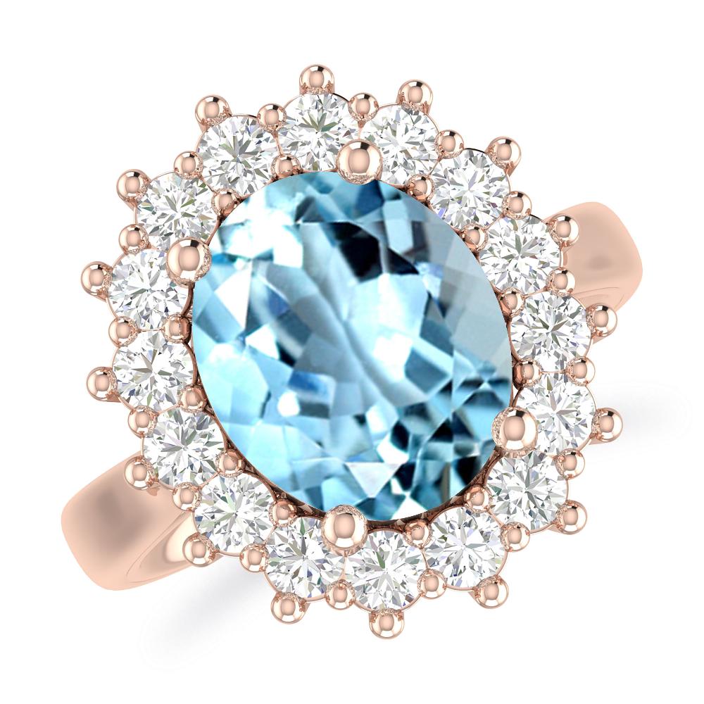 Rose Gold - Aquamarine