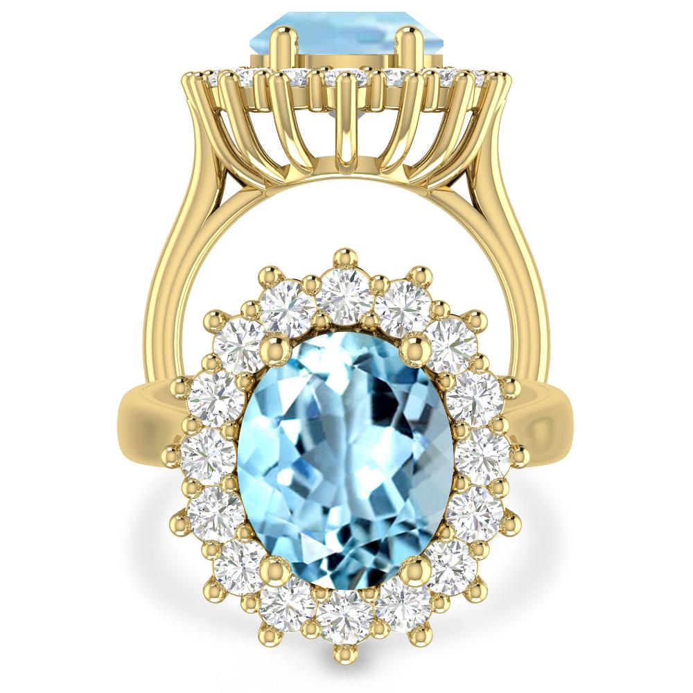Yellow Gold - Aquamarine