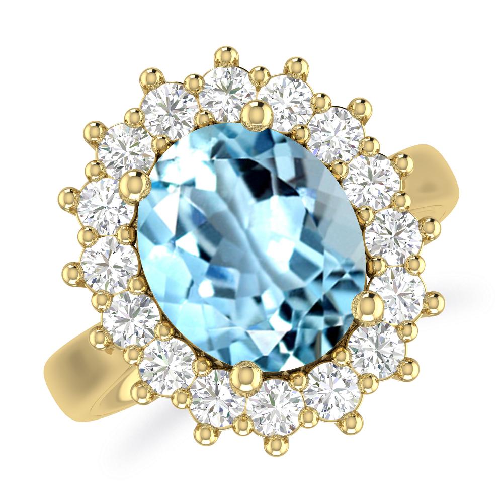 Yellow Gold - Aquamarine