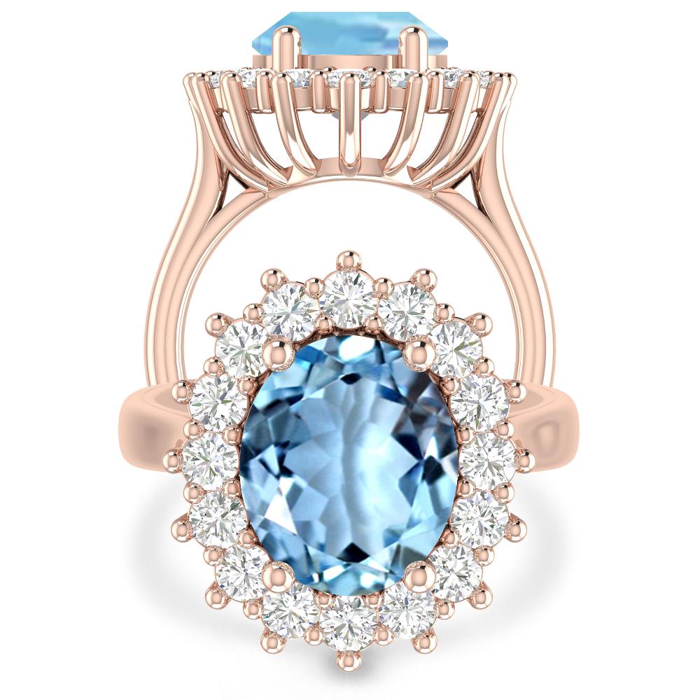 Rose Gold - Aquamarine