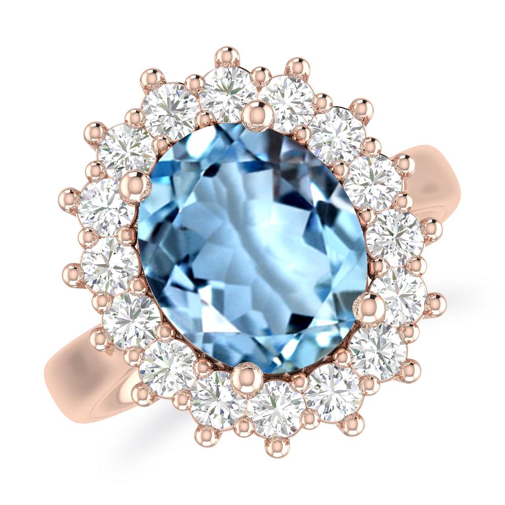 Rose Gold - Aquamarine