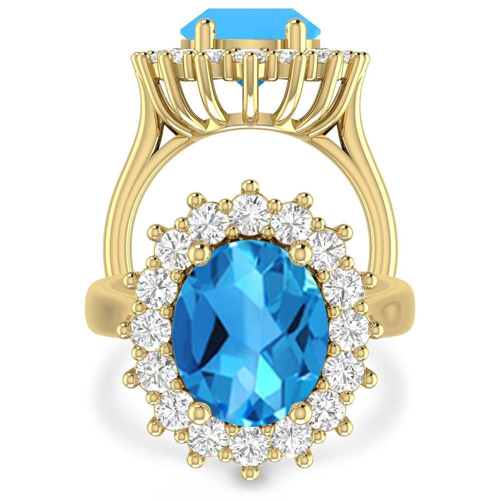 Yellow Gold - Blue Topaz